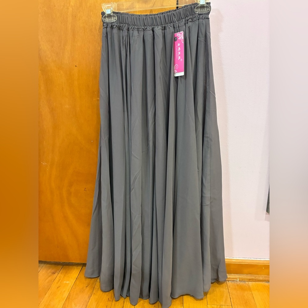 Elegant Gray Women's Maxi Skirt